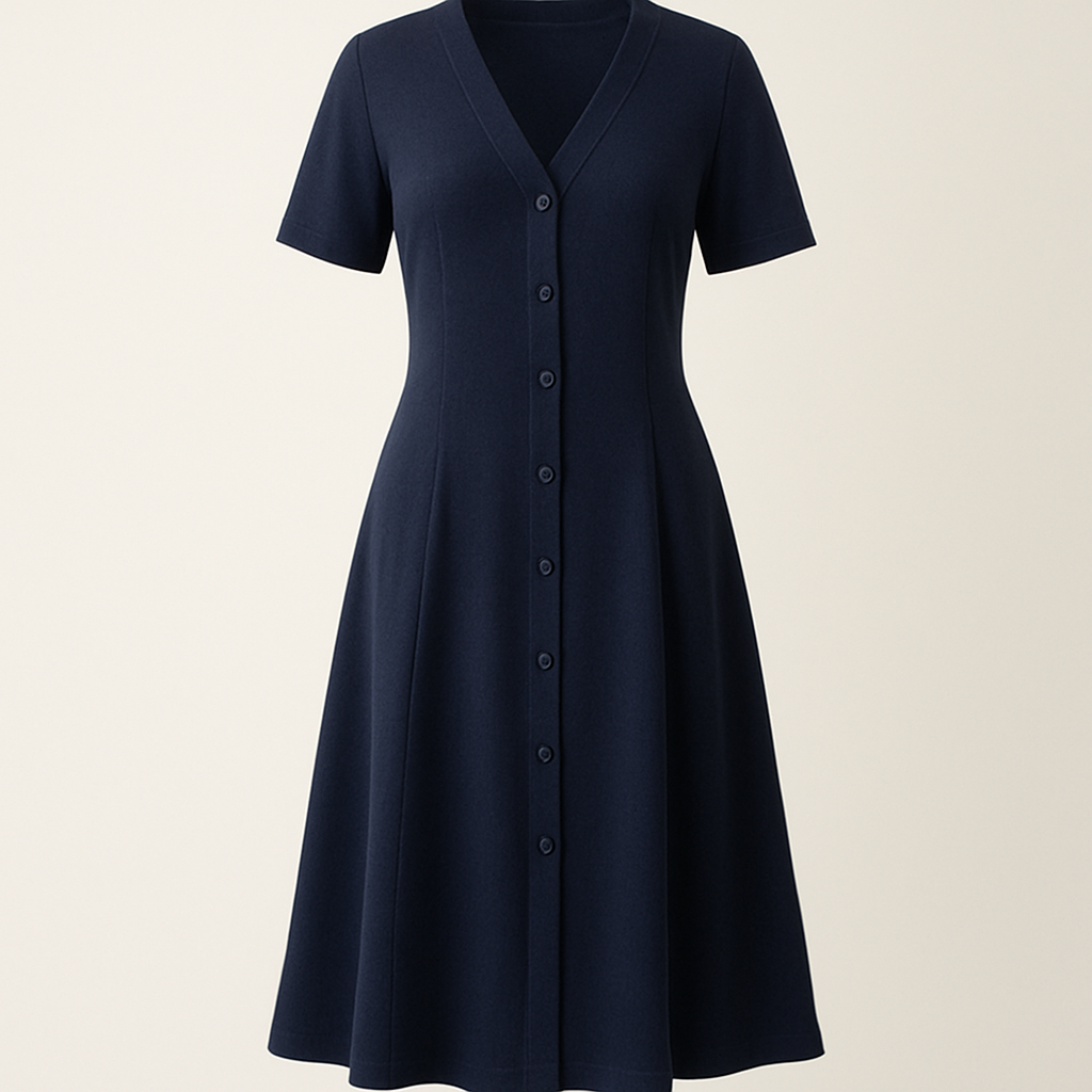 Effortless A-Line Day Dress — Stretch Ponte Knit
