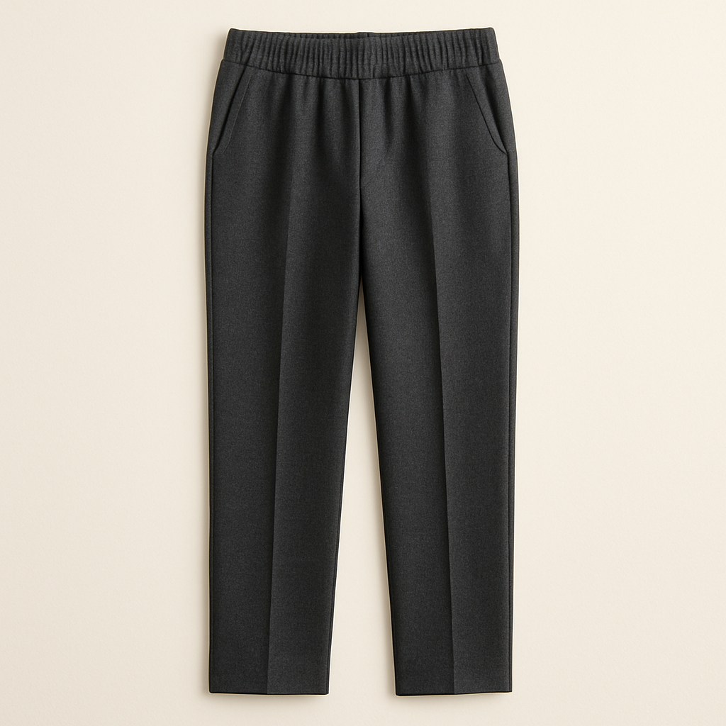 Merino Pull-On Tailored Trousers — Merino Wool Blend