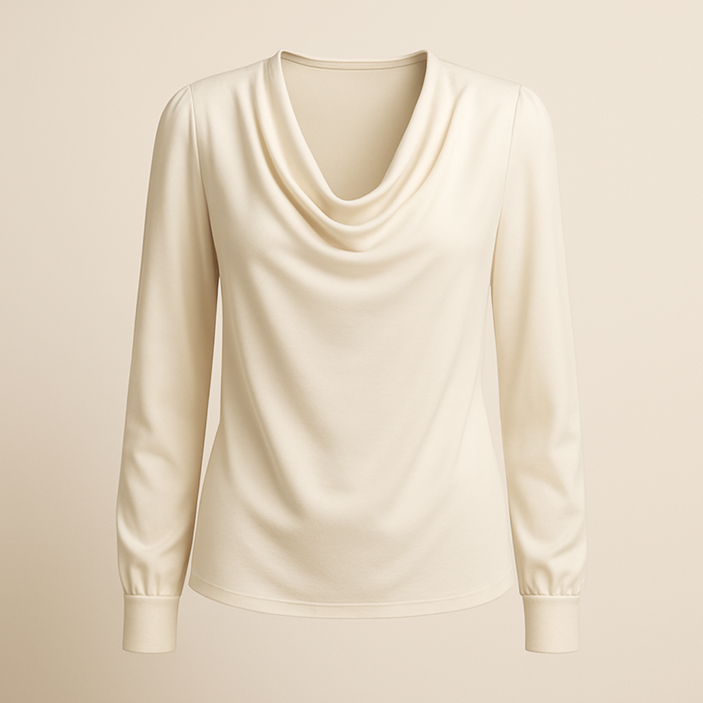 Pima Cotton Draped Blouse — 100% Peruvian Pima Cotton